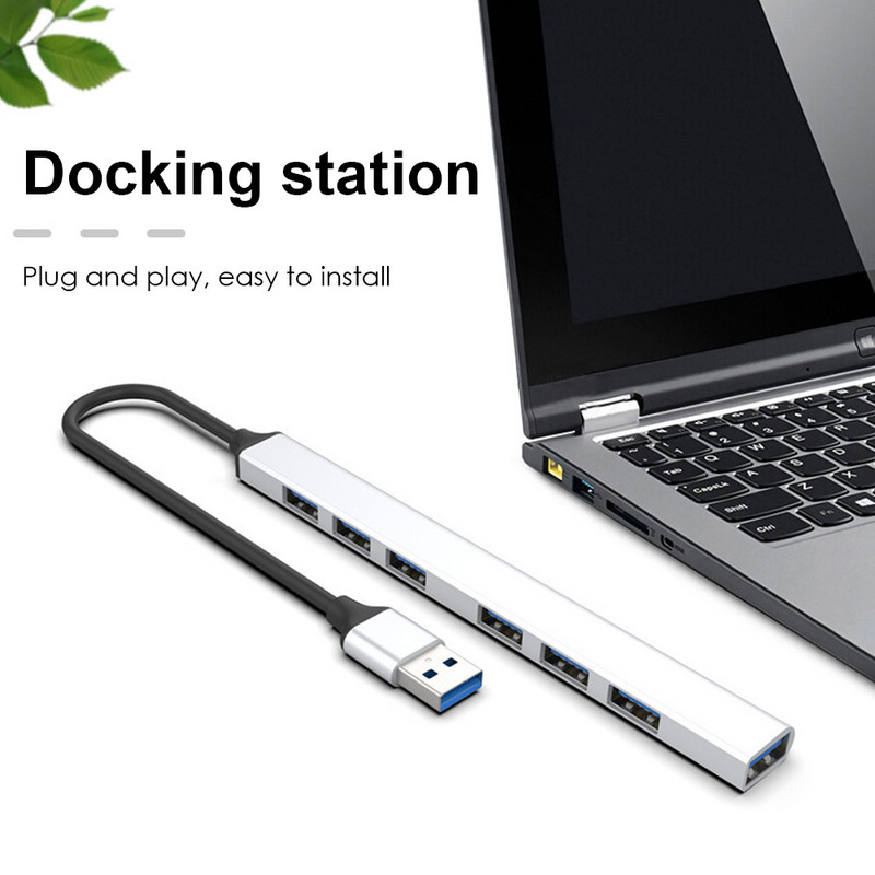 USB Hub 3.0 Multi USB Splitter 7 USB Port 3.0 2.0 LED lámpa Lenovo Xiaomi Macbook Pro PC Hub USB 3 0 dokkolóhoz