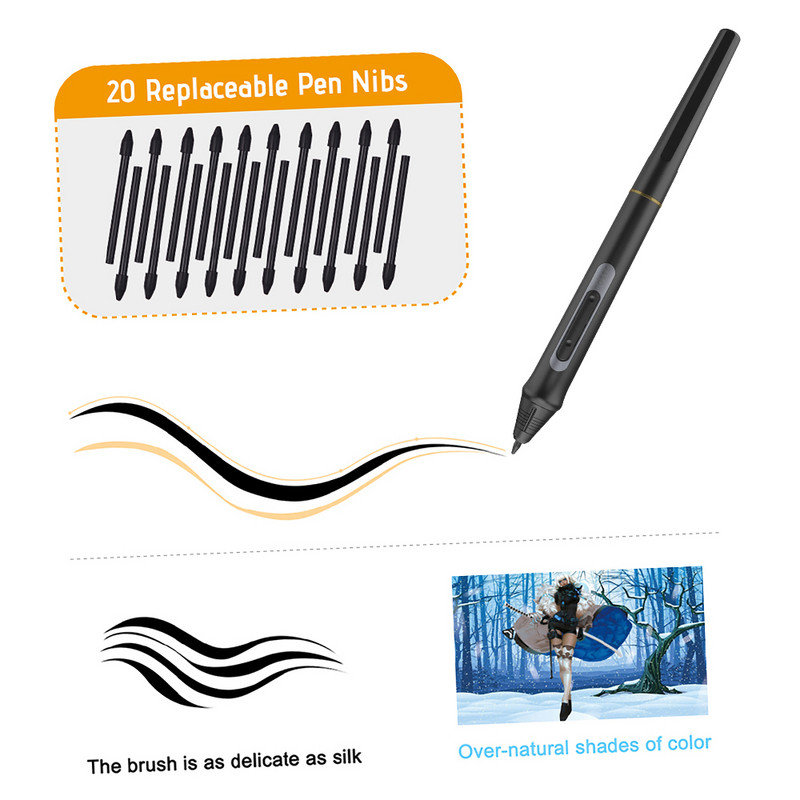 BOSTO punjiva olovka 8192 razine pritisna olovka za BOSTO 13HD/16HD/16HDK/16HDT/22UX grafički monitor za tablet za crtanje