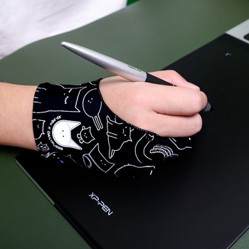 Ръкавица против замърсяване с безплатен размер XPPen Сладка котешка ръкавица за таблет за рисуване/дисплей Копирна дъска/Led Light Box/IPad