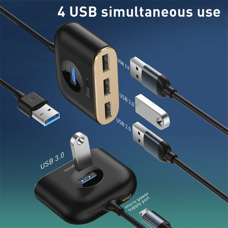 Baseus USB HUB USB3.0 na USB3.0*1+USB2.0*3 za MacBook Pro Air 2020 USB 2.0 HUB LED USB Splitter za Huawei Notebook HUB