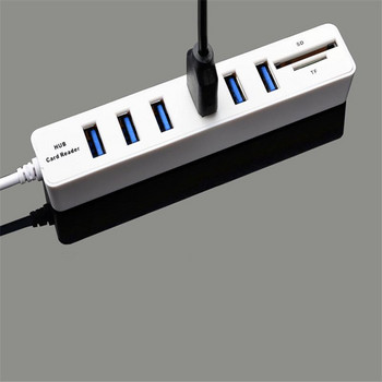 HUB High Speed USB 6 Port USB 2.0 + 2 Micro SD TF Card Reader Splitter Adapter Cable for laptop PC PC