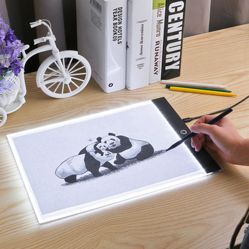 Νέο Tablet γραφικών A4 LED Σχέδιο Tablet σχεδίασης Thin Art Stencil Πίνακας σχεδίασης Light Box Tracing Pad Τραπεζιού τριών επιπέδων