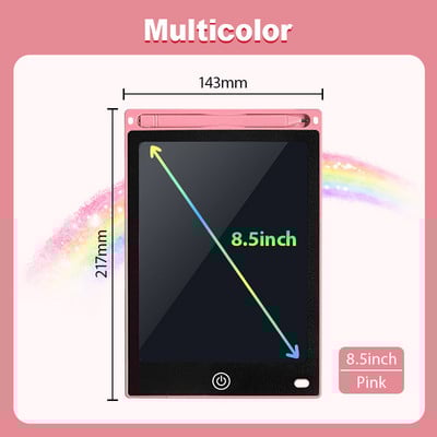 Tabletă de scris LCD de 8,5 inci pentru jucării pentru copii Instrument de pictură Electronică Desen table ultra-subțire pentru băieți copii cadou educațional