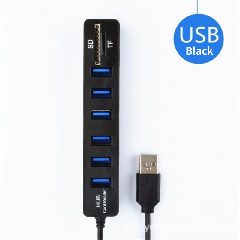 RYRA USB HUB COMBO 8 prievadų skirstytuvas TF/SD kortelių skaitytuvas kompiuteris kelių sistemų naudokite populiarų USB įrenginį lengvam pratęsimui Nešiojamas HUB
