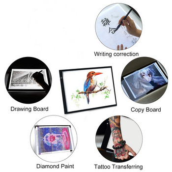 LED осветителна подложка A4 Таблет за рисуване Графично писане Цифров проследяващ панел за копиране Табло за диамантена живопис Скица на едро