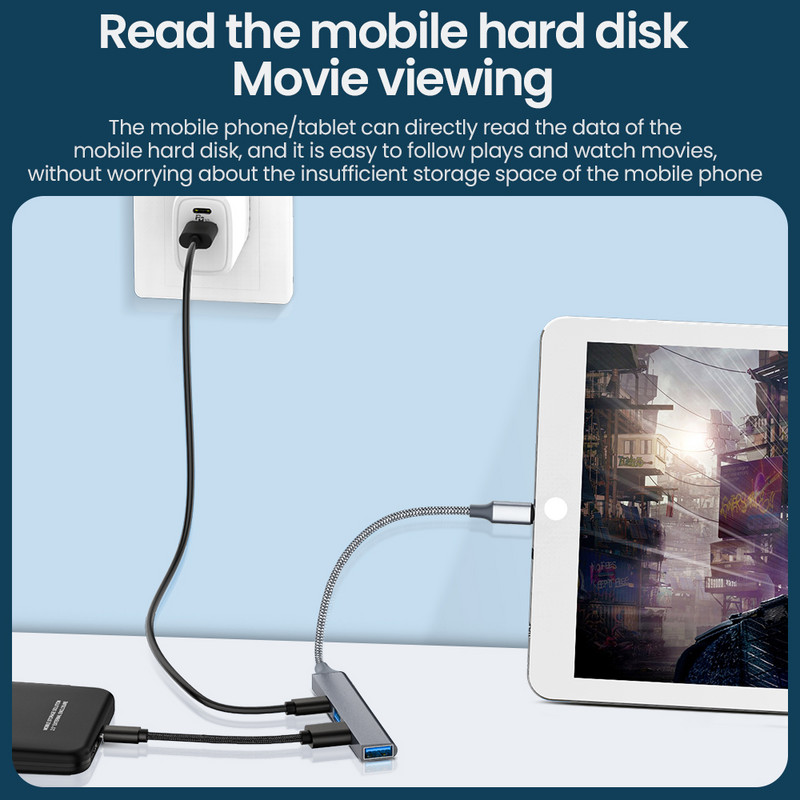 4u1 USB HUB Docking Station za iPhone 8-Pin to USB/Lighting Mobile Phone USB OTG Adapter s Powered HUB Dock za ipad iPhone