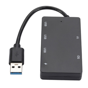 USB 3.0 хъб Високоскоростен 6 портов сплитер с TF/SD карта за лаптоп Xiaomi MacBook Компютър USB тип C към USB 3.0 2.0 хъб