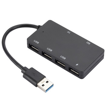 USB 3.0 хъб Високоскоростен 6 портов сплитер с TF/SD карта за лаптоп Xiaomi MacBook Компютър USB тип C към USB 3.0 2.0 хъб