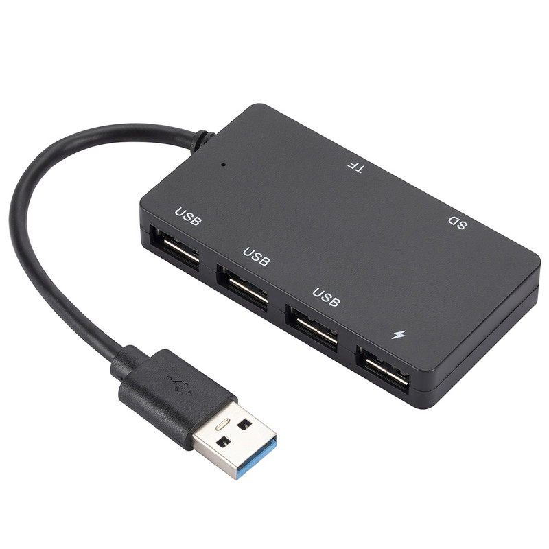 USB 3.0 hub, nagy sebességű 6 portos elosztó TF/SD kártyával Xiaomi MacBook laptop PC számítógéphez USB Type C – USB 3.0 2.0 hub