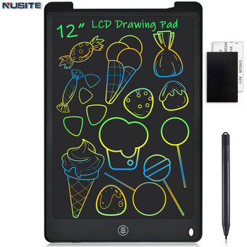 12-инчов LCD таблет за рисуване Електронна дъска за писане Цифрова цветна графика Подложка за ръкописен текст Детски графити Sketchpad Черна дъска