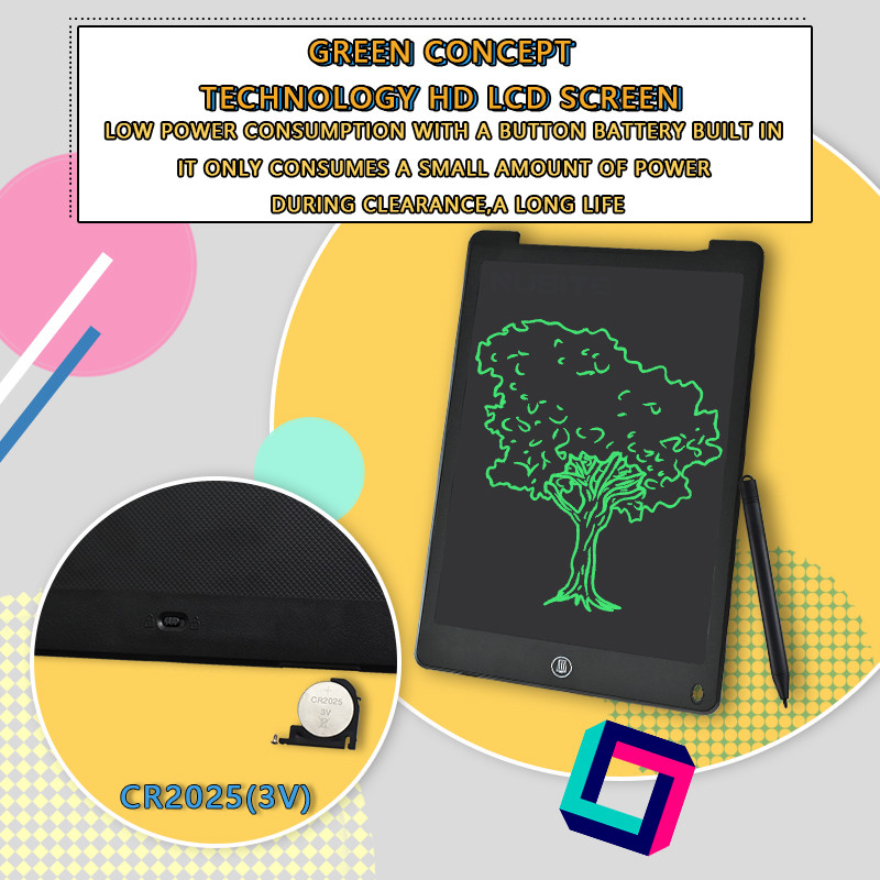 12-tolline LCD-joonistustahvel, elektrooniline kirjutustahvel, digitaalne värviline graafika, käsitsi kirjutamise alus, lastele mõeldud grafiti visanditahvel