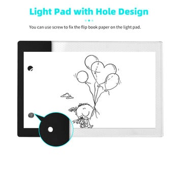 Κιτ βιβλίου Flip with Mini LED Light Pad Hole Design 3 Level Brightness Control Light Box 300 Sheets Paper Paper Flipbook