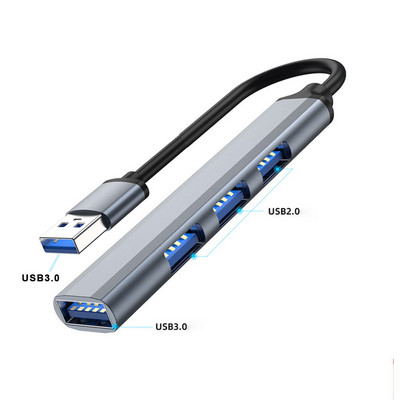 USB-A centrmezgls USB HUB 3 0 sadalītājs 3 ports USB3.0/2.0 ar TF/SD karšu lasītāju liela ātruma datu pārsūtīšana datoram klēpjdatoram Macbook datoram