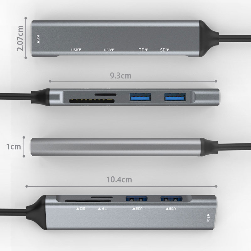 USB-A centrmezgls USB HUB 3 0 sadalītājs 3 ports USB3.0/2.0 ar TF/SD karšu lasītāju liela ātruma datu pārsūtīšana datoram klēpjdatoram Macbook datoram