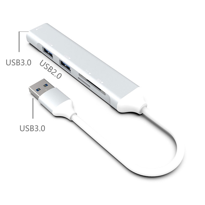 USB-A centrmezgls USB HUB 3 0 sadalītājs 3 ports USB3.0/2.0 ar TF/SD karšu lasītāju liela ātruma datu pārsūtīšana datoram klēpjdatoram Macbook datoram