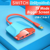 USLION USB C Switch TV dokkoló Nintendo NS Switch Host hordozható dokkolóállomáshoz Tartozékok HDMI-kompatibilis 4K TV 100W PD