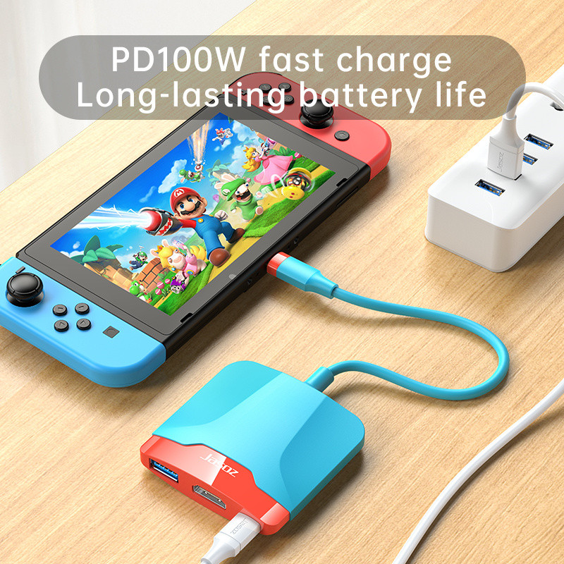USLION USB C Switch TV dokkoló Nintendo NS Switch Host hordozható dokkolóállomáshoz Tartozékok HDMI-kompatibilis 4K TV 100W PD