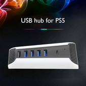 ALLOYSEED 5 az 1-ben USB Splitter Expander Hub PS5 USB Hubhoz USB3.0 Splitter Expander Expander High Speed Port Adapter for PS5