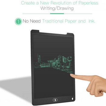 12-инчов LCD таблет за писане Електронна дъска за рисуване Doodle Цифрова цветна подложка за почерк Подарък за деца и възрастни Защитете очите