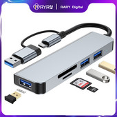 RYRA nagy sebességű USB3.0 C típusú hub USB C 4/7 portok USB 2.0 elosztó PD TF kártyaelosztó 3.0 USB adapter adatelosztó számítógépes laptop tartozékokhoz
