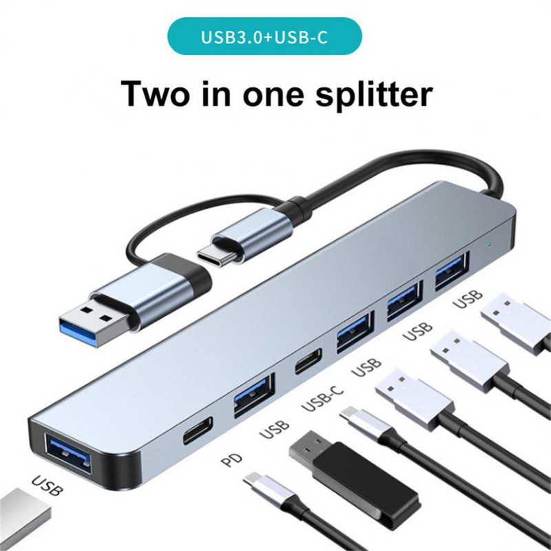 RYRA nagy sebességű USB3.0 C típusú hub USB C 4/7 portok USB 2.0 elosztó PD TF kártyaelosztó 3.0 USB adapter adatelosztó számítógépes laptop tartozékokhoz