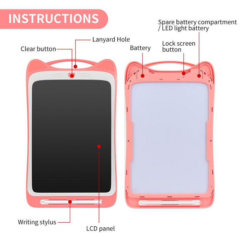 8,5/10,5 inčni šareni displa LCD tablet za pisanje Cat Digitalni tablet za crtanje s ključem za zaključavanje Prijenosni elektronički blokovi za rukopis