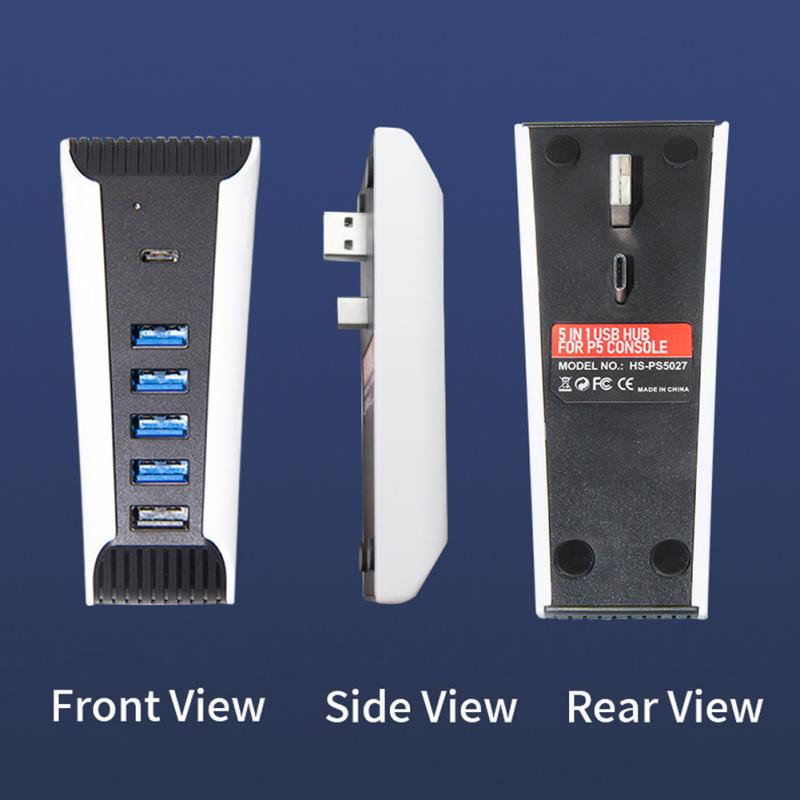 RYRA kelių prievadų USB šakotuvas Palaiko kelis įrenginius, skirtus PS5 1–5 USB3.0 konsolės importavimo skirstytuvo plėtiklio adapterio skaitmeninis leidimas