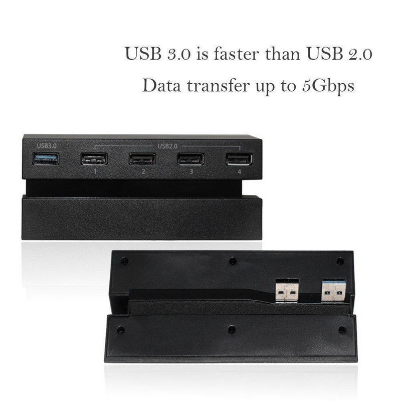 5 portos USB 3.0 2.0 nagysebességű bővítőadapter hub PS4-hez kontrollerhez adapter hub Sony Playstation4 játékkonzolhoz tartozék