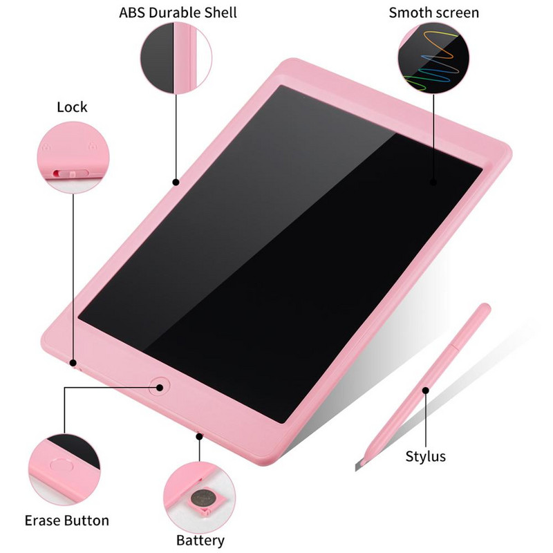 Tabletă de scris LCD cu display colorat de 8,5/10 inci Tampoane pentru tabletă de desen digitală Tabletă electronică portabilă ultra-subțire de scris de mână