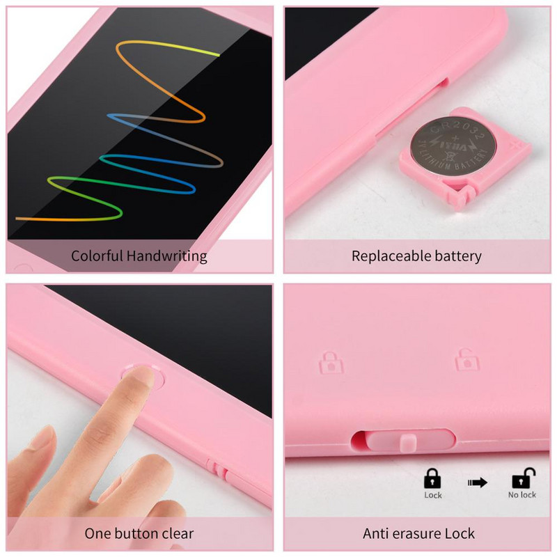 Tabletă de scris LCD cu display colorat de 8,5/10 inci Tampoane pentru tabletă de desen digitală Tabletă electronică portabilă ultra-subțire de scris de mână