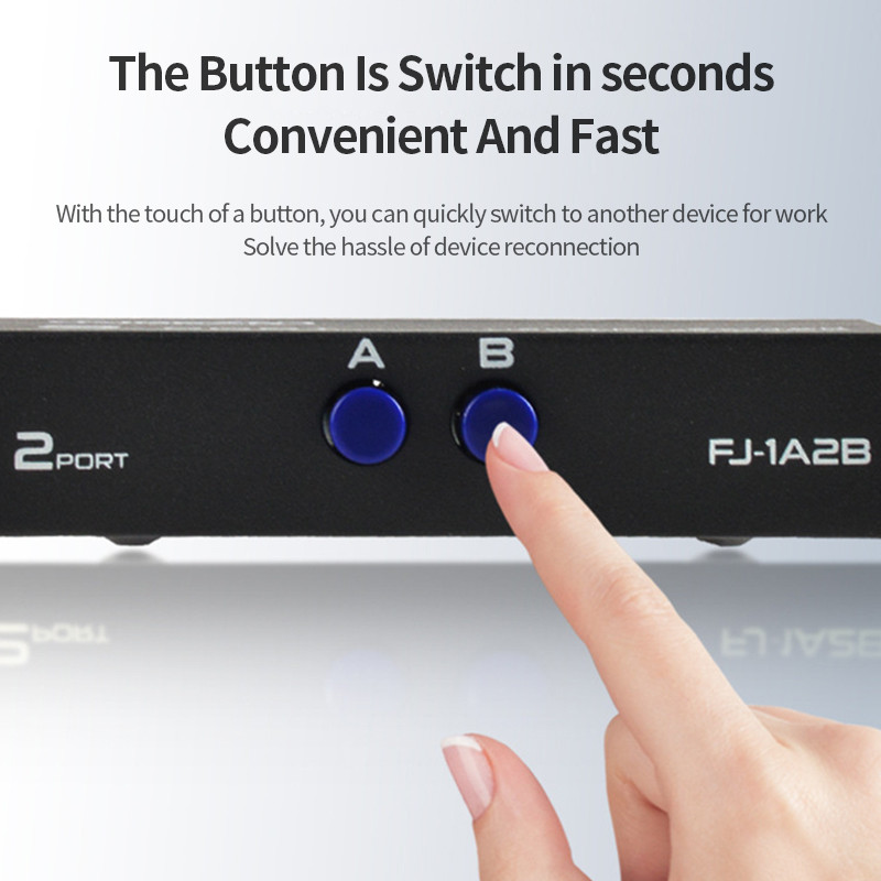 4 prievadų USB 2.0 bendrinimo jungiklis 4 arba 2 viename spausdintuvo kabelio adapterio dėžutė, skirta asmeniniam skaitytuvui spausdintuvui nešiojamam kompiuteriui staliniam kompiuteriui