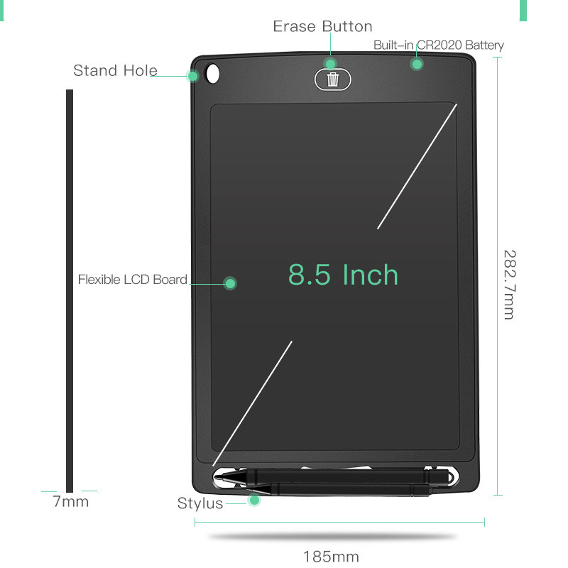 Originali 8,5 colio nešiojama išmanioji LCD rašymo planšetė elektroninė piešimo grafika rašysenos skaitmeninė lenta vaikams, dovana