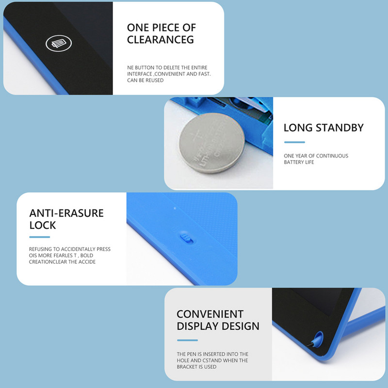 TISHRIC 12 colių skystųjų kristalų rašymo planšetės piešimo lenta LCD trynimo piešimo planšetė su ekranu Elektroninė lenta piešimui