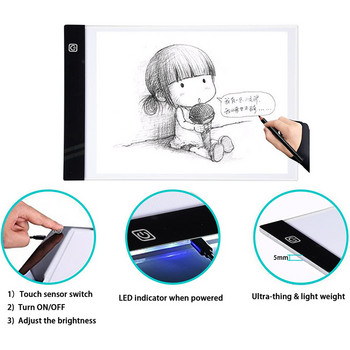 Α4 LED Light Pad for Diamond Painting, USB Powered Light Board Digital Graphics Tablet for Drawing Pad Art Painting Board