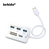 kebidu Micro Hub USB 3.0 kombinált 3 portos kártyaolvasó, több USB-elosztó kombó, minden egyben PC számítógép-kiegészítők