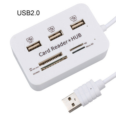 kebidu Micro Hub USB 3.0 kombinált 3 portos kártyaolvasó, több USB-elosztó kombó, minden egyben PC számítógép-kiegészítők