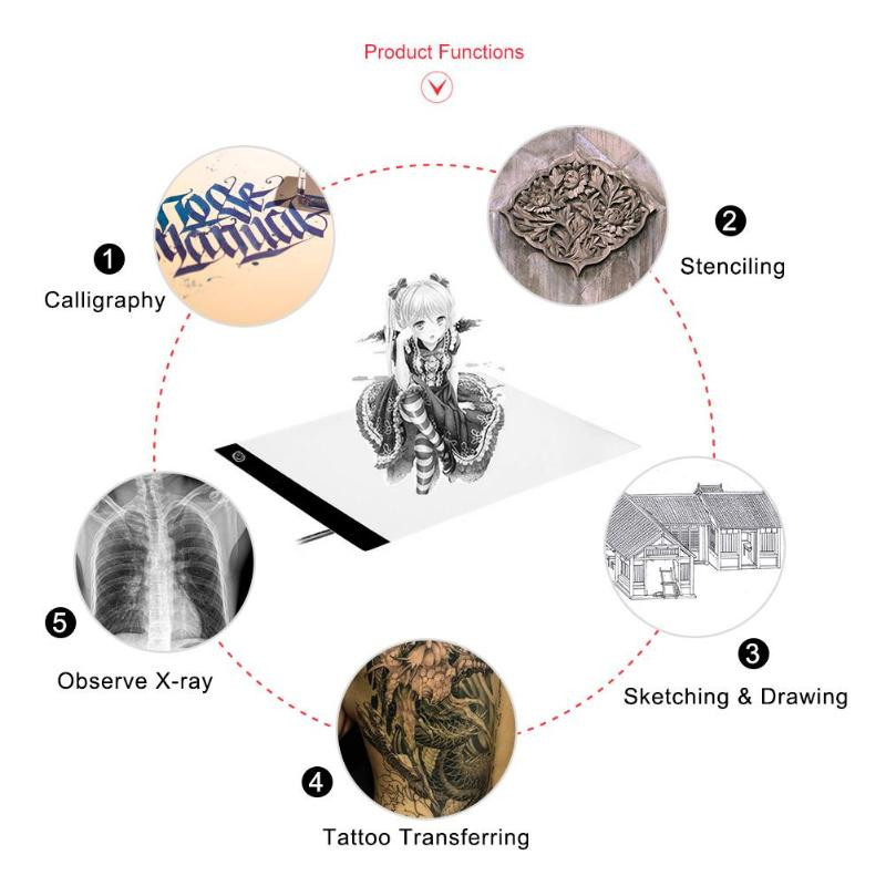 Stalo šviesos dėžutė Led piešimo lenta deimantinė tapyba Deimantinė siuvinėjimas Šviesos planšetė LED piešimui su šviesos lenta tapybai