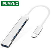 USB C HUB 3.0 3.1 C tipo 4 prievadų kelių skirstytuvų adapteris OTG, skirtas Xiaomi Lenovo Macbook Pro Air PC nešiojamojo kompiuterio priedai
