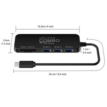 USB C HUB Type C към Multi USB 3.0 HUB адаптер за MacBook Pro Huawei Mate 20 сплитер 3 порта Micro SD TF четец на карти Аксесоари