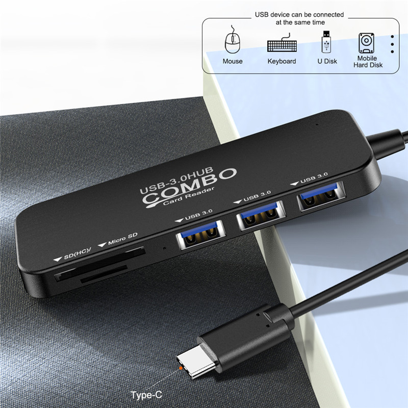 USB C HUB Type C na Multi USB 3.0 HUB Adapter za MacBook Pro Huawei Mate 20 Splitter 3 porta Micro SD TF čitač kartica Dodatna oprema