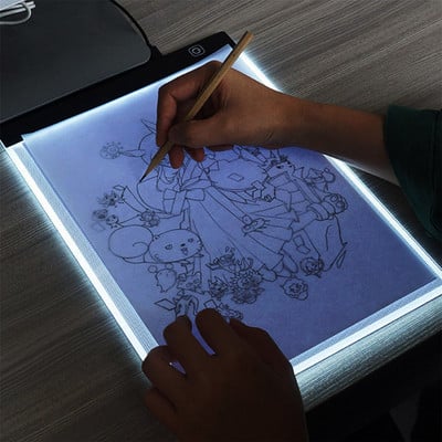 A4 Tablet за рисуване USB Led Light Pad Tracing Copy Board Детска играчка Инструмент за диамантено рисуване Образователни детски креативни подаръци