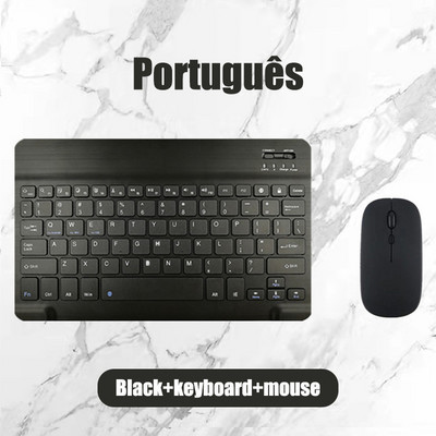 Ρωσικό ασύρματο πληκτρολόγιο Bluetooth για Tablet ipad Mini πληκτρολόγιο και ποντίκι Πορτογαλικό/ισπανικό κιτ πληκτρολογίου για ipad Pro Air 4