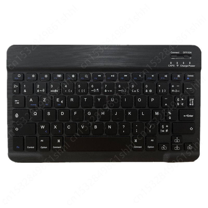 Clavier su Bluetooth suderinama Azerty Francais klaviatūra, skirta iPad Xiaomi Lenovo Tablet Rusiška ispaniška Teclado belaidė klaviatūra