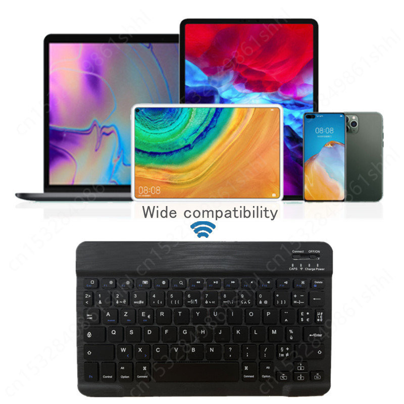 Clavier su Bluetooth suderinama Azerty Francais klaviatūra, skirta iPad Xiaomi Lenovo Tablet Rusiška ispaniška Teclado belaidė klaviatūra