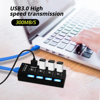 Micro USB HUB 3.0 4 порта Expander 5Gbps Hub Hab Keyboard Hub Високоскоростен сплитер адаптер за компютър PC