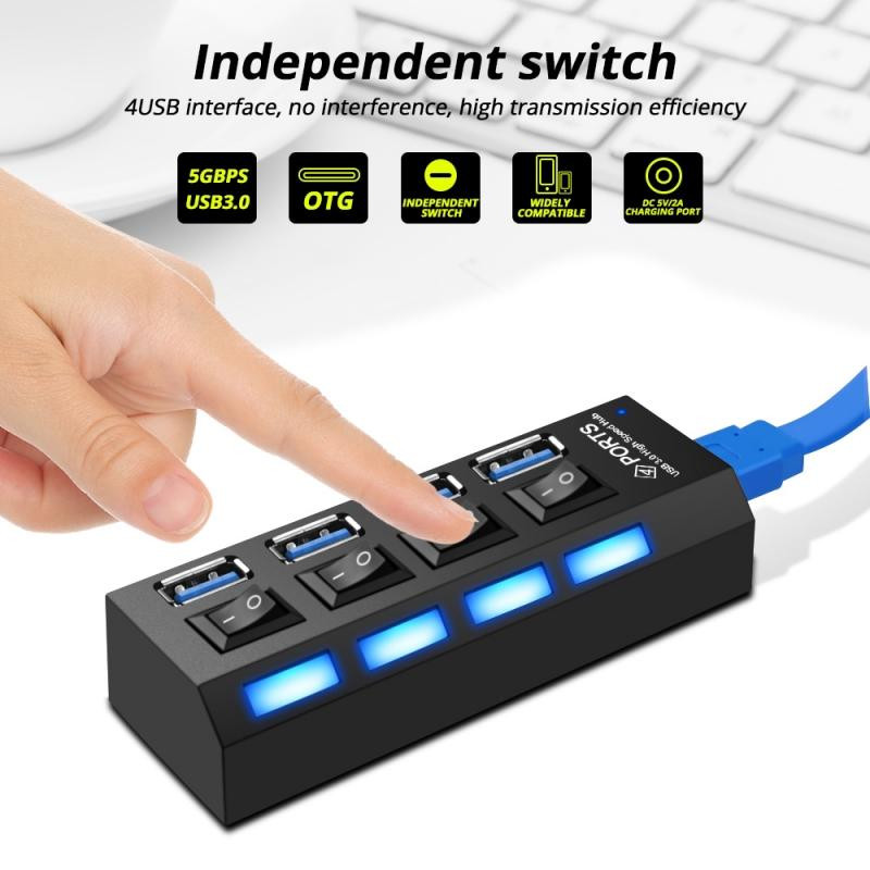 Micro USB HUB 3.0 4 Ports Expander 5Gbps Hub Hab Keyboard Hub High Speed Splitter Adapter για υπολογιστή υπολογιστή