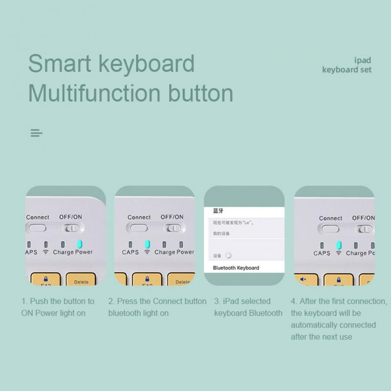 Klaviatūra Belaidė pelė, skirta iPad 11 Case 2021 2020 Air 4 10.2 9th 8th Generation Case Mini 6 Air 2 Klaviatūra