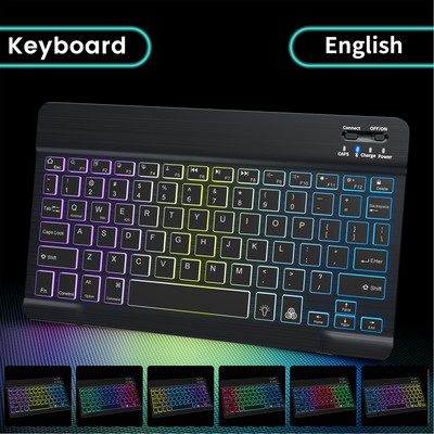 Πληκτρολόγιο Ipad Ασύρματο πληκτρολόγιο Bluetooth για tablet Mini πληκτρολόγιο με οπίσθιο φωτισμό στα ρωσικά για τηλέφωνο Ipad Pro 12 9 Air 4 IOS Android