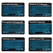 Πληκτρολόγιο Bluetooth 7 χρωμάτων RGB Επαναφορτιζόμενο Ασύρματο πληκτρολόγιο με οπίσθιο φωτισμό για iPad mini Air Pro για Android Widows Phone Tablet