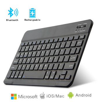 Μίνι ασύρματο πληκτρολόγιο Bluetooth για Ipad κινητό τηλέφωνο Tablet Κουμπί σίγασης Επαναφορτιζόμενο πληκτρολόγιο για Android Ios Windows